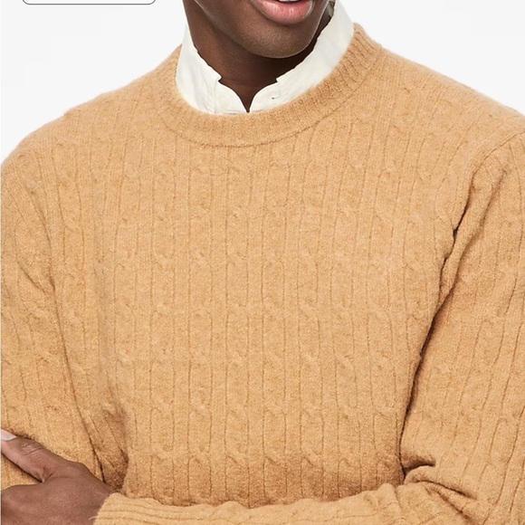 J crew heather acorn Cable crewneck sweater in extra-soft yarn - Picture 2 of 4